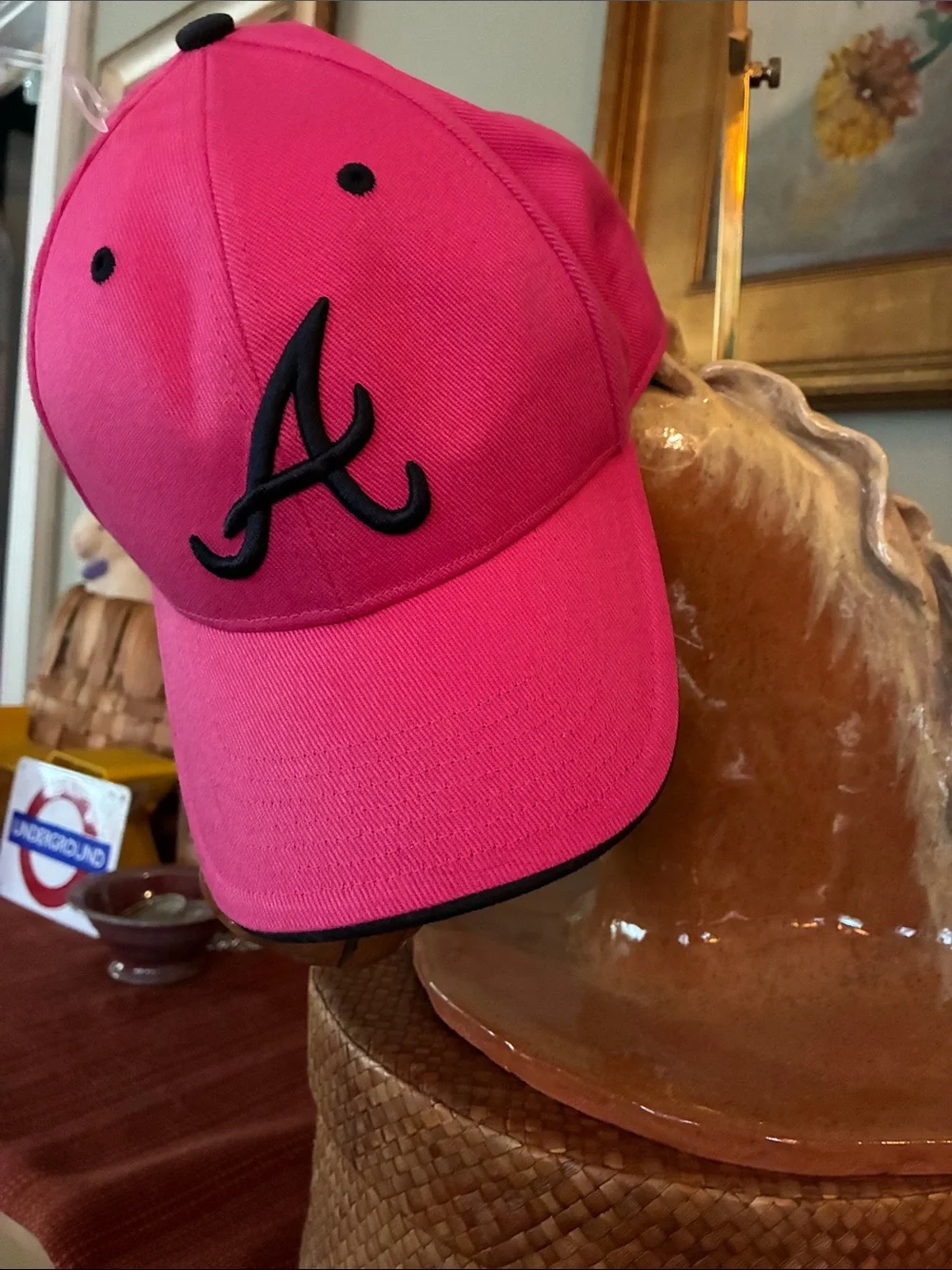 Atlanta Braves Vibrant Pink adjustable baseball cap - Youth